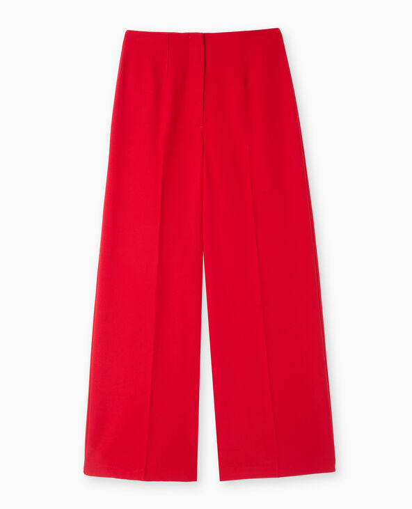 Pantalon large avec pinces rouge - Pimkie