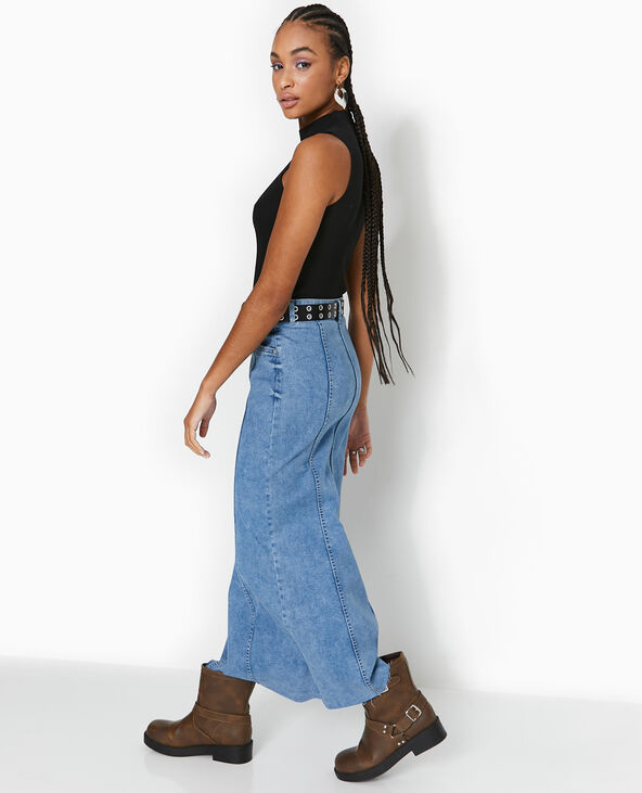 Jupe longue en jean bleu - Pimkie