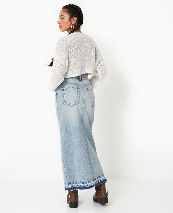 Jupe longue en jean rose clair - Pimkie