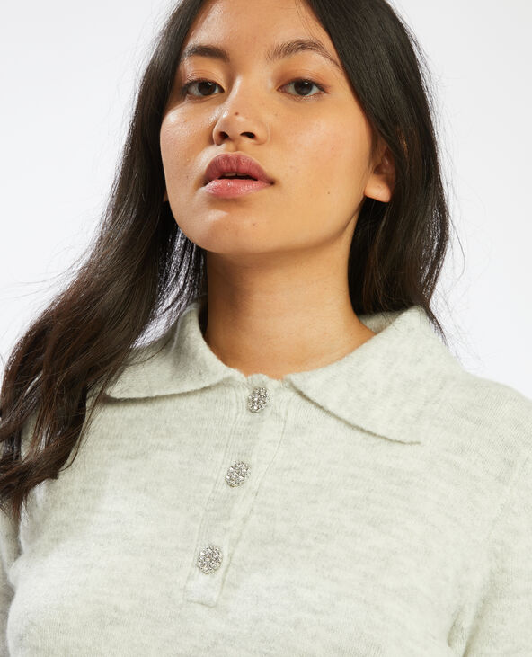Pull col polo gris chiné - Pimkie