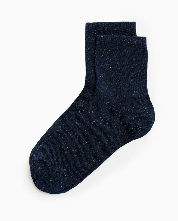 Chaussettes avec fils lurex effet paillettes bleu marine - Pimkie