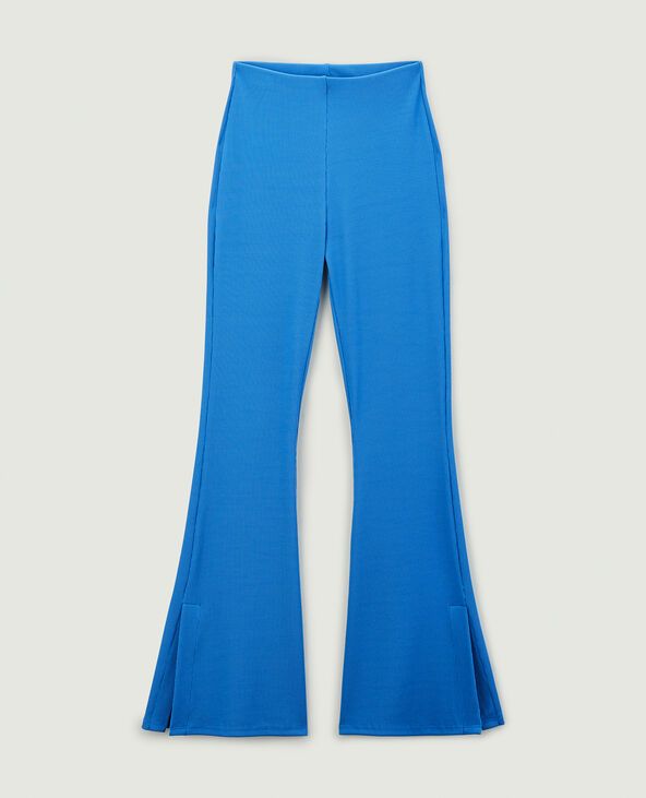 Pantalon flare en maille côtelée vert - Pimkie