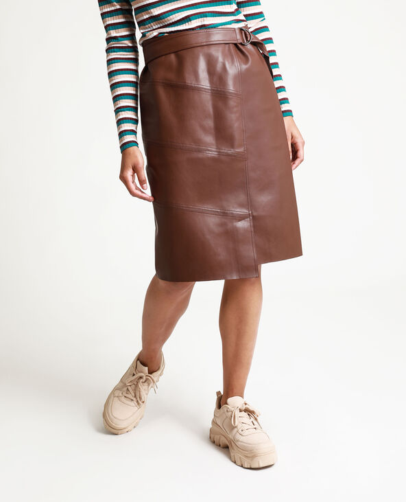 Jupe marron outlet simili cuir