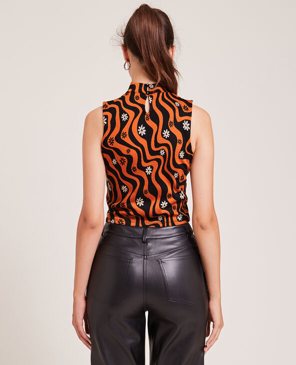 Top sans manches col montant marron - Pimkie