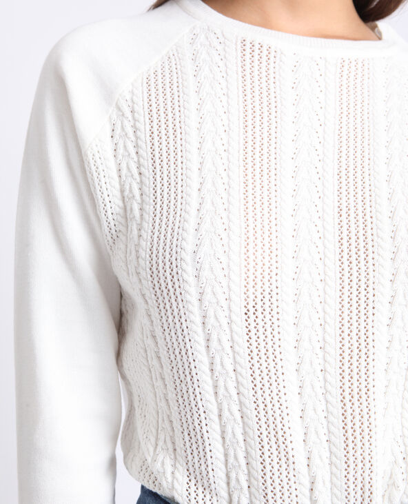 Pull à torsades blanc - Pimkie