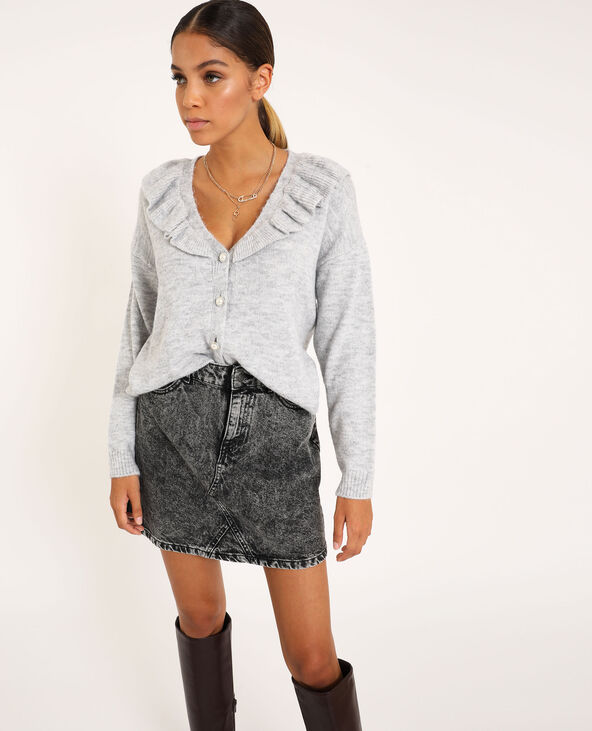 Gilet à volants gris - Pimkie