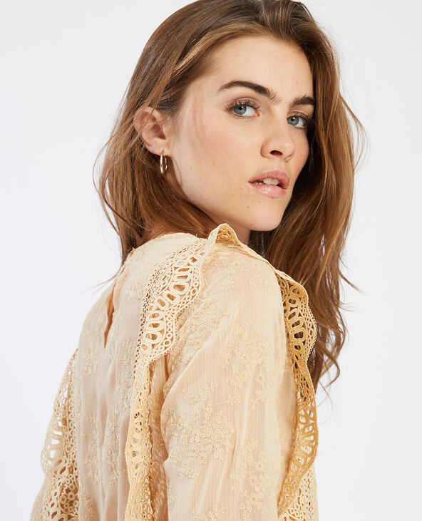 Blouse en dentelle beige - Pimkie