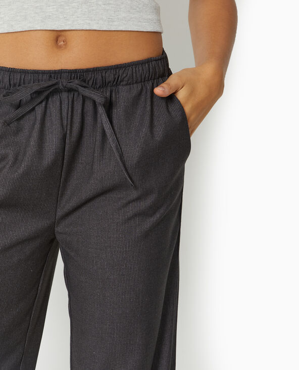 Pantalon large et droit ceinture élastiquée marron - Pimkie