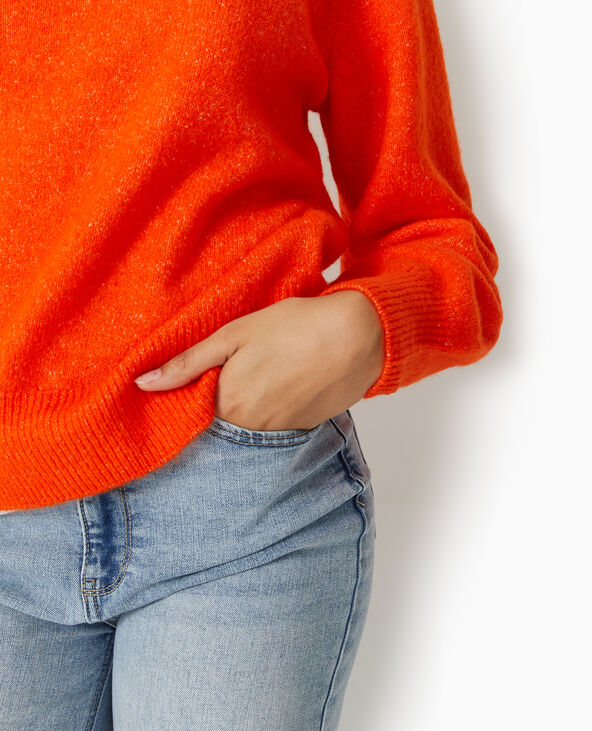 Pull oversize col rond manches raglan orange - Pimkie