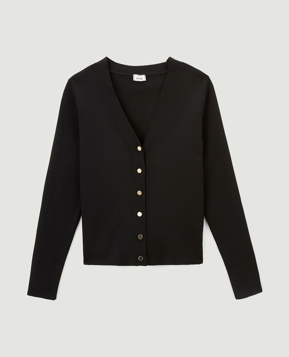 Gilet maille serrée avec boutons métalliques noir - Pimkie