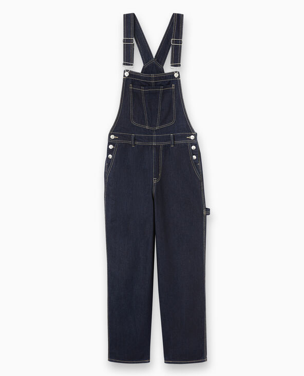 Salopette en jean avec coutures contrastées bleu - Pimkie