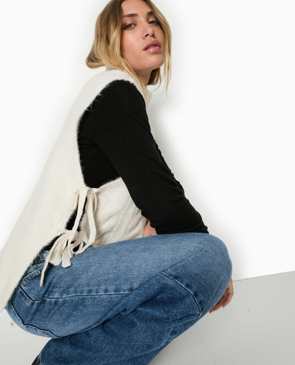 Pull sans manches avec nouettes sur les côtés blanc - Pimkie
