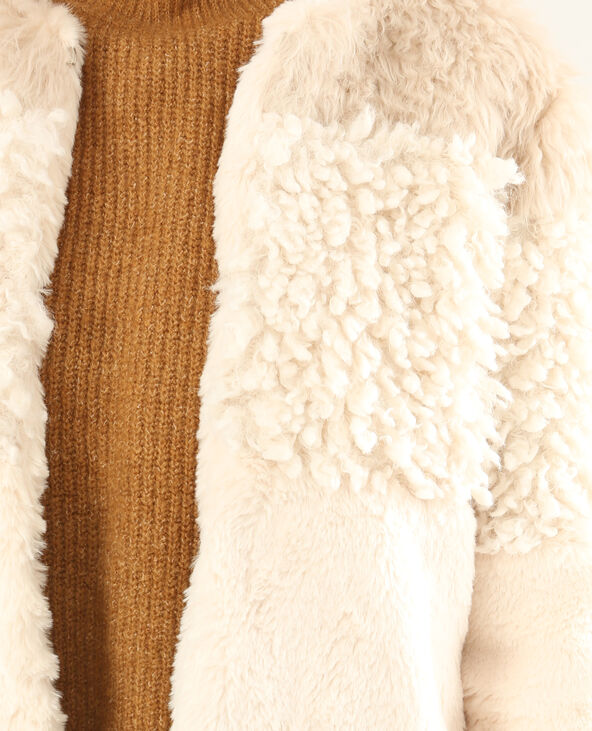 Manteau fausse fourrure beige - Pimkie