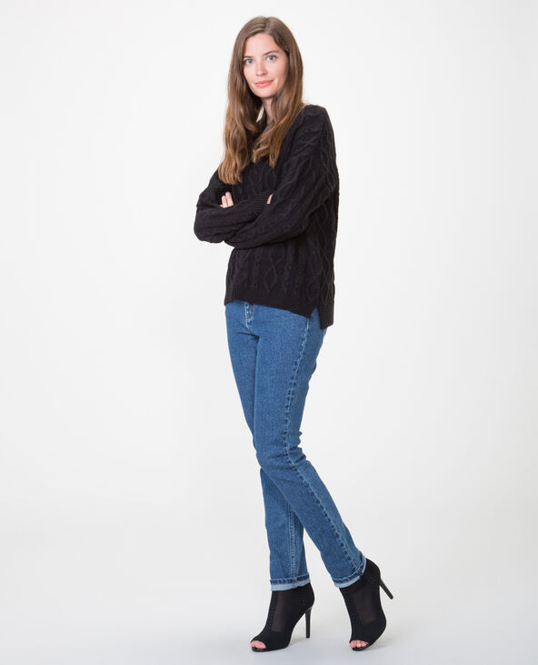 Pull torsadé noir - Pimkie