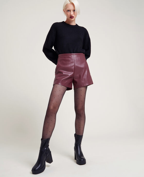 Short en simili cuir bordeaux - Pimkie