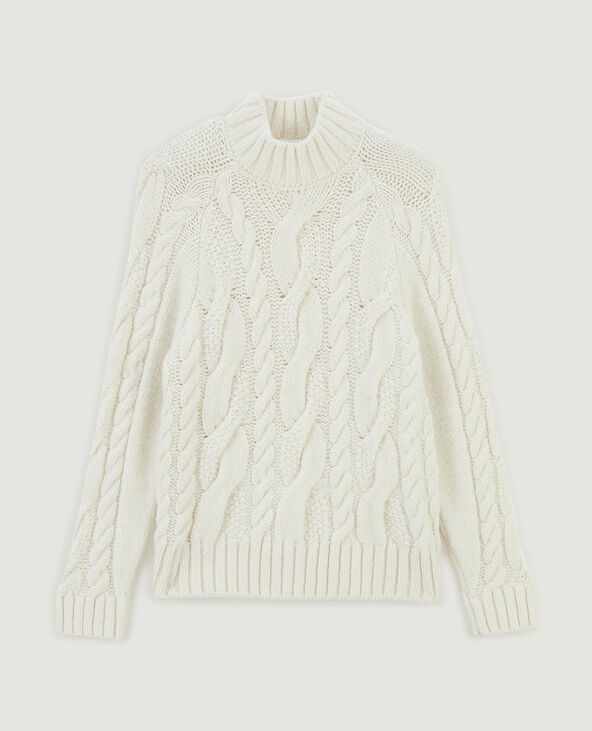 Pull col montant maille torsadée écru - Pimkie