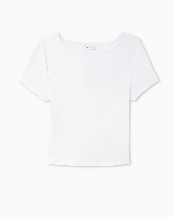 Top court avec cut out dos blanc - Pimkie