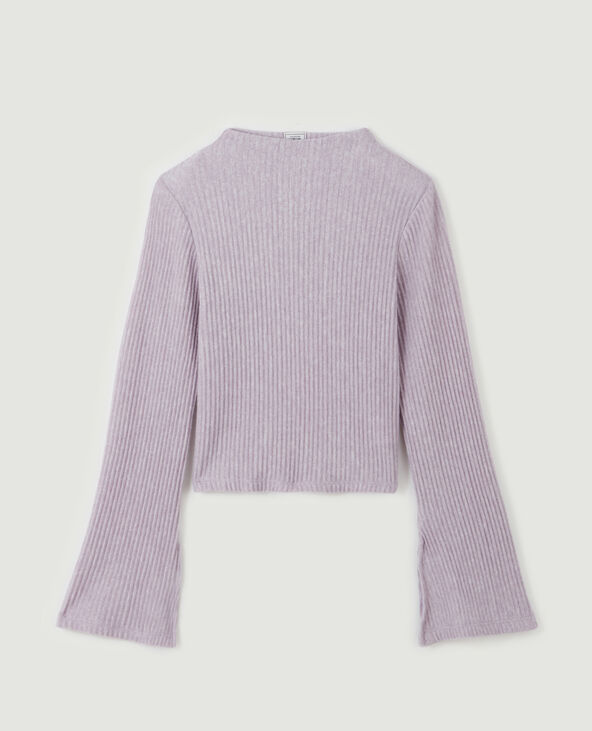 Top manches flare maille plissée violet - Pimkie