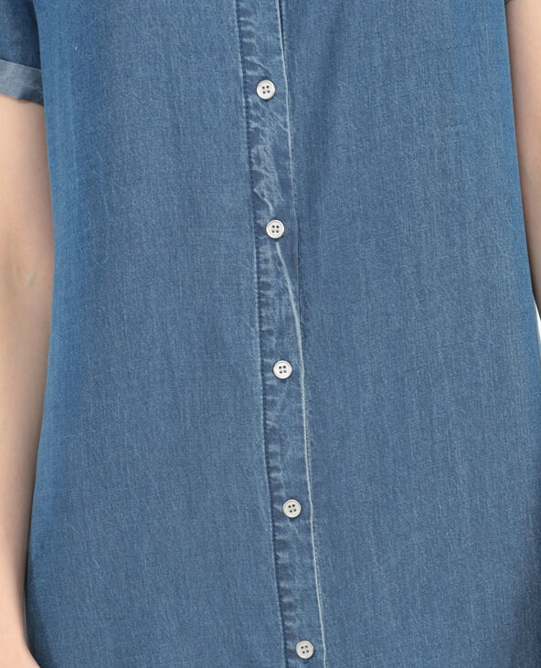 Robe chemise longue bleu foncé - Pimkie