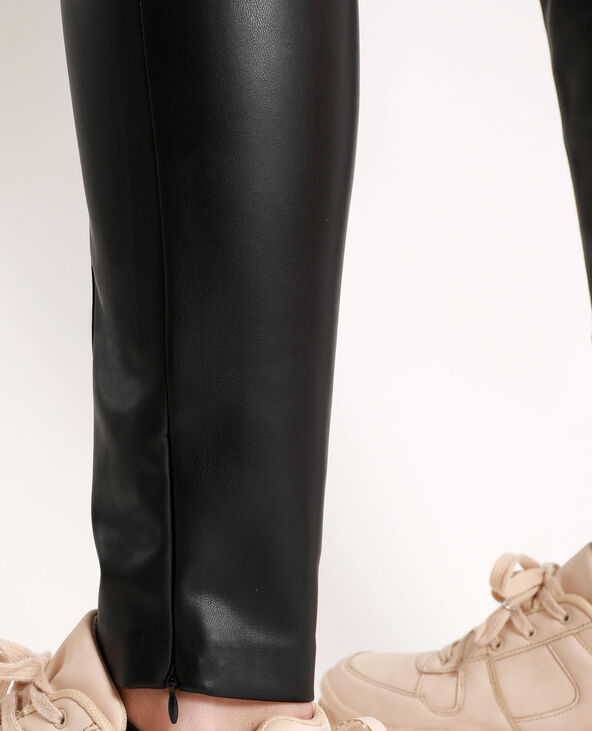 Legging en faux cuir noir - Pimkie