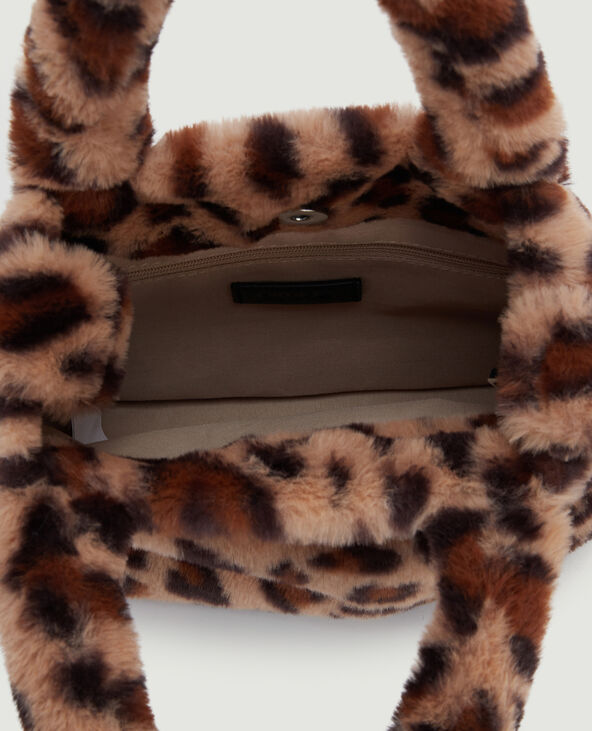Sac en fausse fourrure motif léopard beige - Pimkie