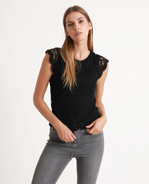 Top en dentelle noir - Pimkie