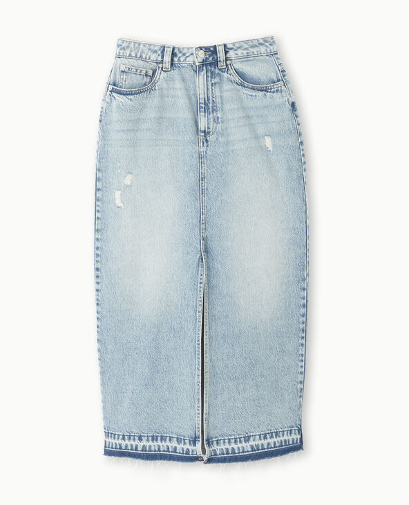 Jupe longue en jean rose clair - Pimkie