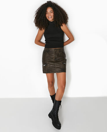 Jupe simili deals cuir marron