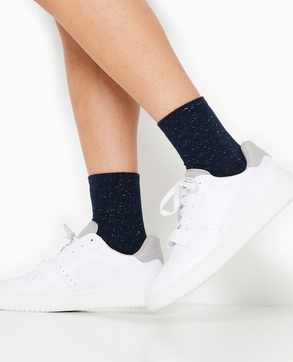 Chaussettes avec fils lurex effet paillettes bleu marine - Pimkie