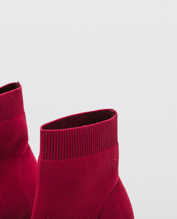 Boots élastiquées à talons bordeaux - Pimkie