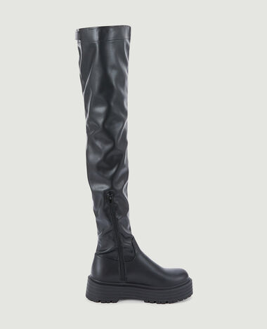 Bottes cuissardes semelles compensées noir - Pimkie