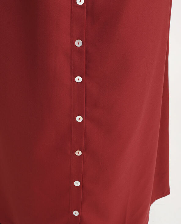 Jupe longue boutonnée bordeaux - Pimkie
