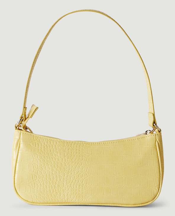 Sac baguette effet croco jaune - Pimkie