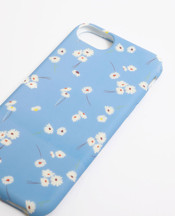 Coque iPhone fleurs blanches bleu - Pimkie