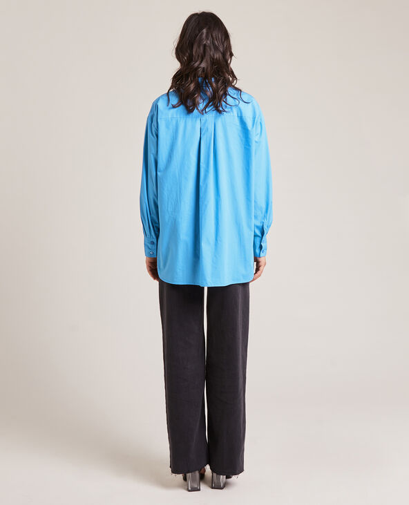 Chemise oversize manches longues bleu - Pimkie