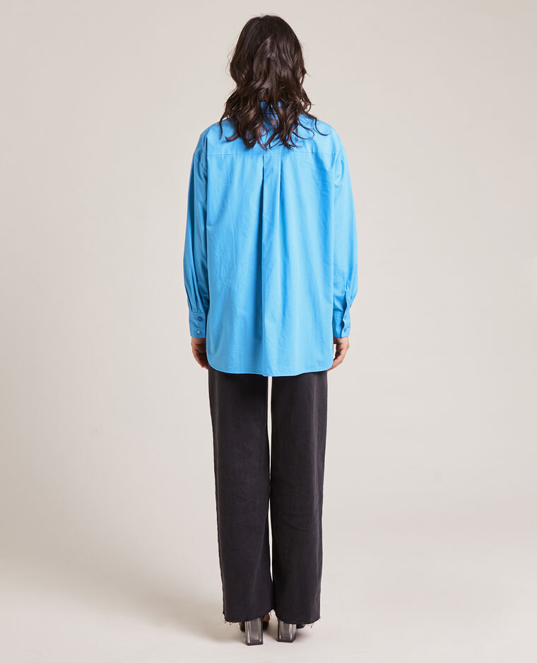 Chemise oversize manches longues bleu - Pimkie