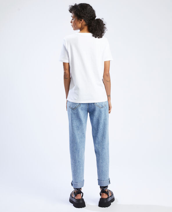 T-shirt basique avec broderie blanc - Pimkie