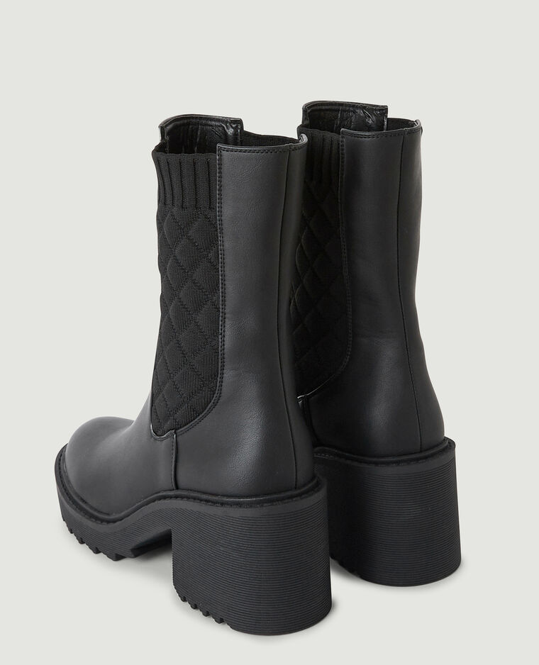 Bottines chelsea à élastiques quadrillés noir - Pimkie