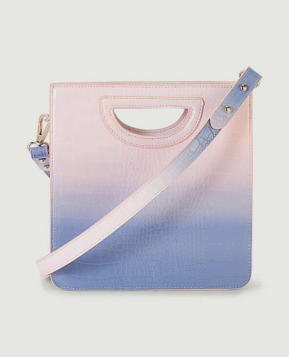 Sac rigide effet croco rose clair - Pimkie