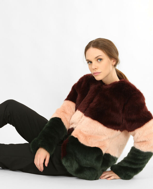 Manteau en fausse fourrure violet - Pimkie