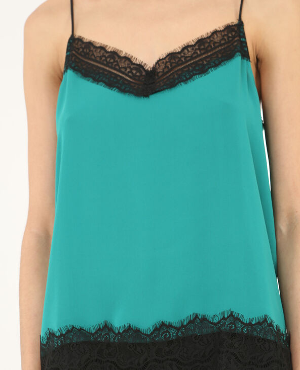 Top dentelle vert émeraude - Pimkie