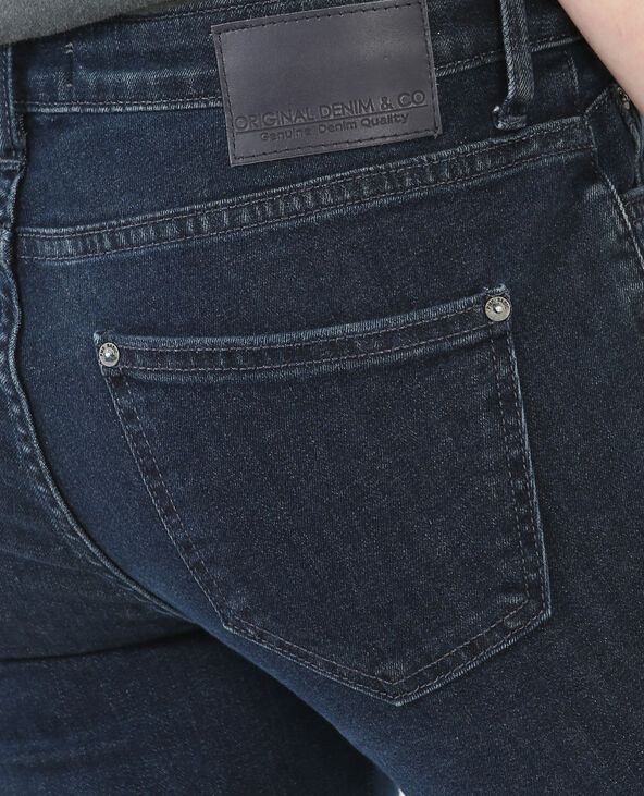 Jean skinny 7/8 taille haute bas décousus bleu marine - Pimkie