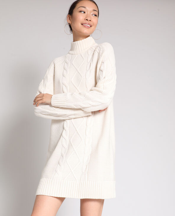 Robe pull torsadée blanc - Pimkie