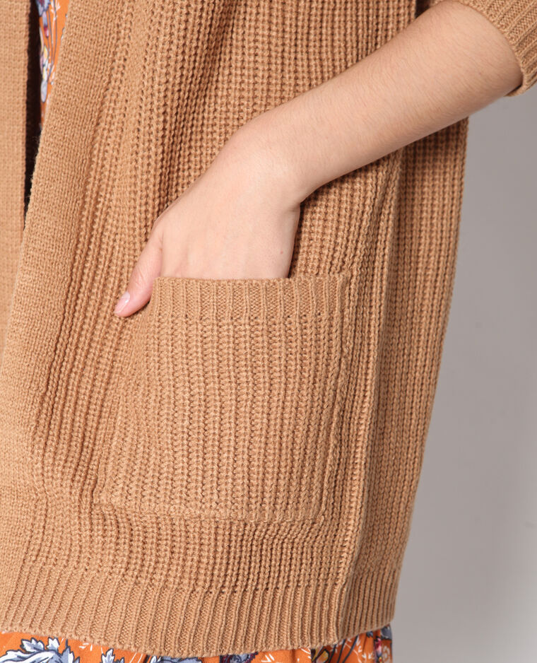 Gilet mi-long beige sable - Pimkie