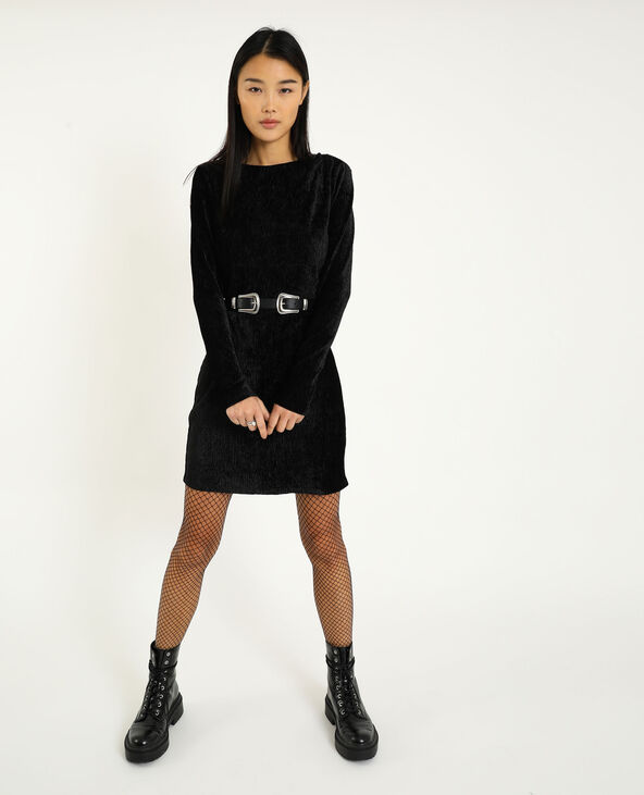 Robe en velours noir - Pimkie