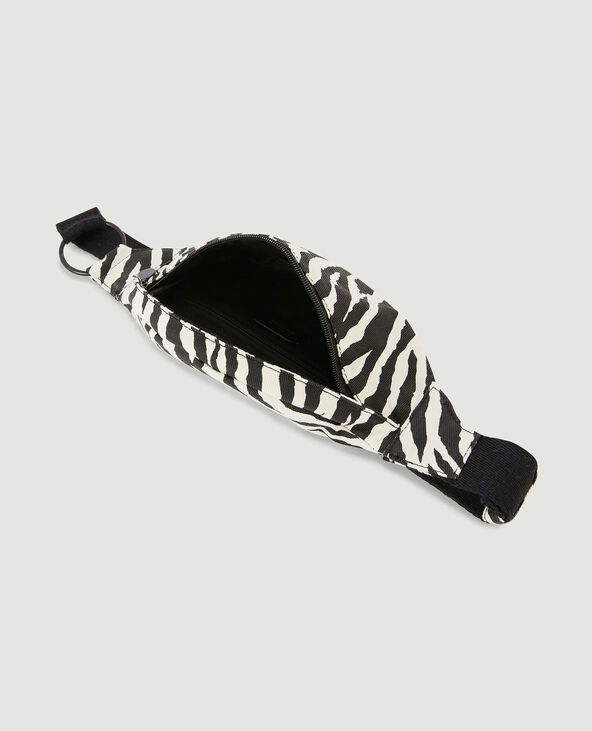 Sac banane avec anneau motif zèbre blanc - Pimkie