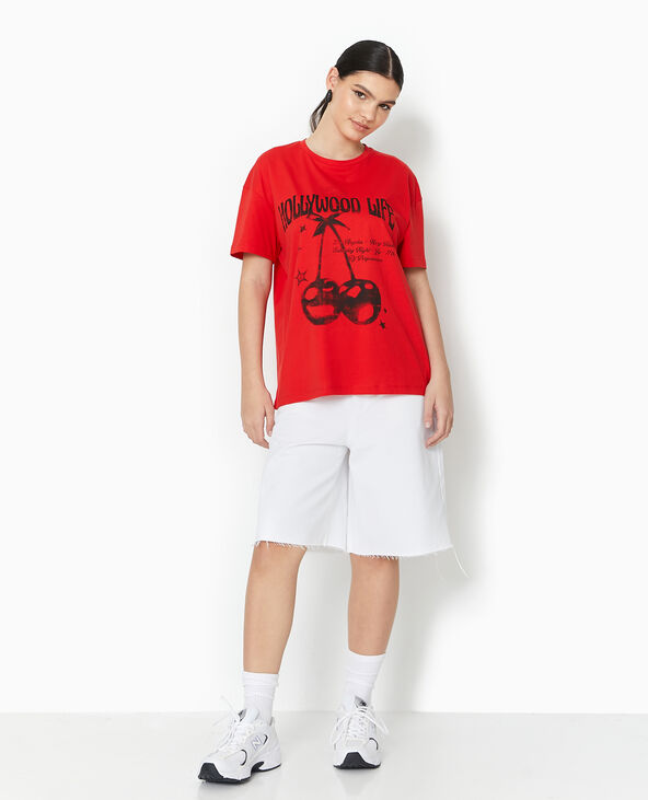 T-shirt oversize avec print rouge - Pimkie