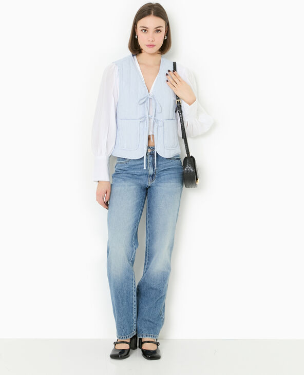Veste sans manches matelassée avec rayures bleu - Pimkie