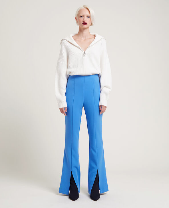 Pantalon flare taille haute fente devant bleu électrique - Pimkie