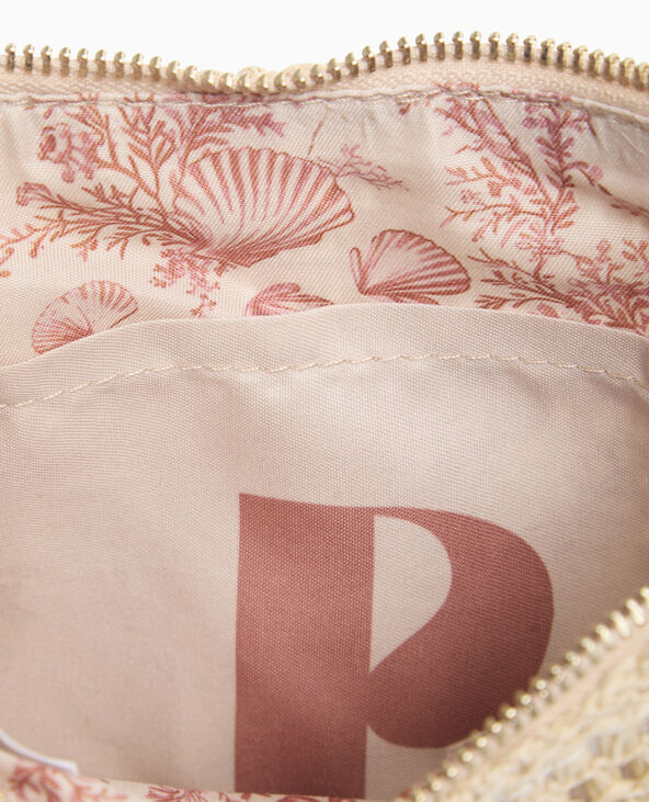 Sac en raphia avec bandoulière chaîne et coquillages beige - Pimkie